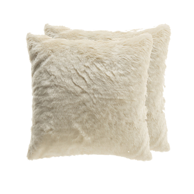 Housse et insert de coussin décoratif en fausse fourrure - ensemble de 2, Polyester / bourre de polyester