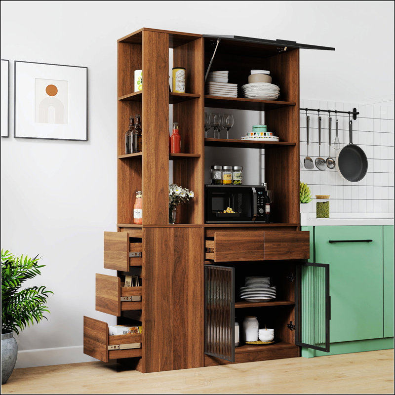 Armoire de rangement avec tablettes multifonctionnelles, organisateur d'entrée en bois moderne pour le couloir et le salon