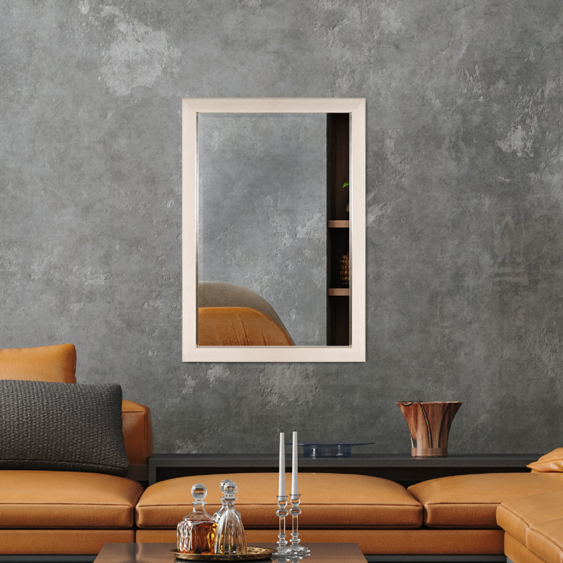 Miroir moderne Alvaretta, 40 po x 28 po, Nickel brossé