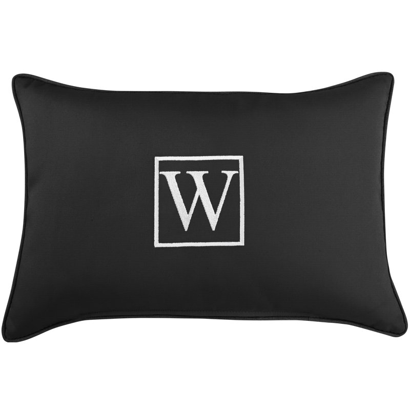 Housse et insert de coussin d'extérieur rectangulaire Kerrell, Noir, W
