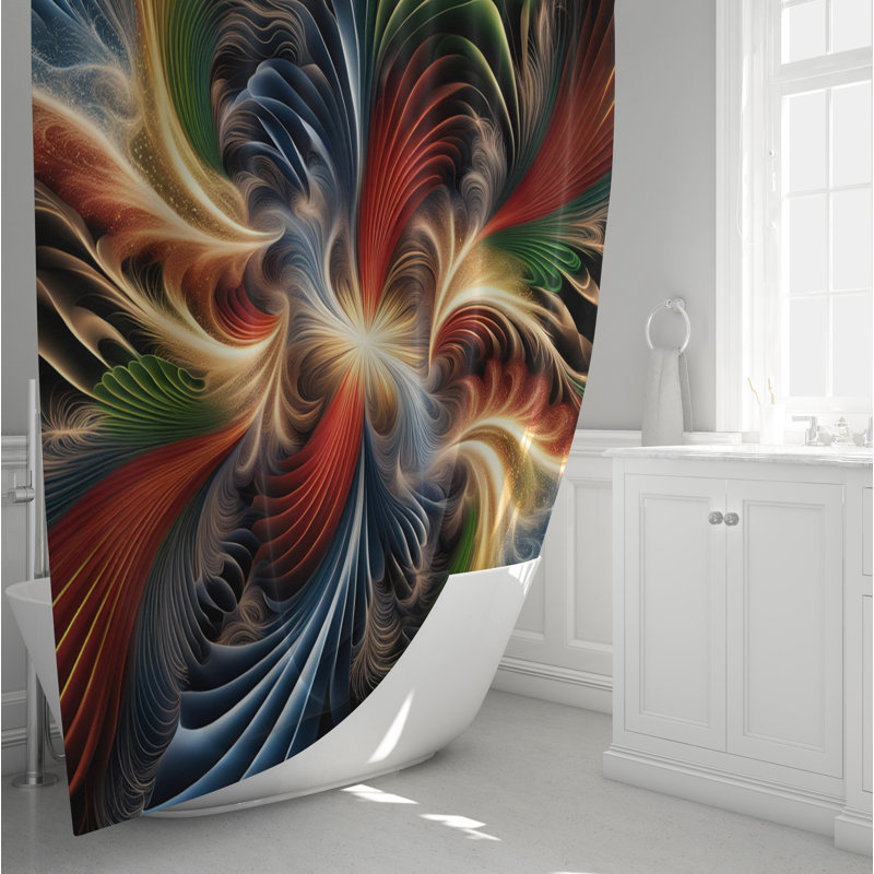 Rideau de douche abstrait, H 93 po x l 70 po