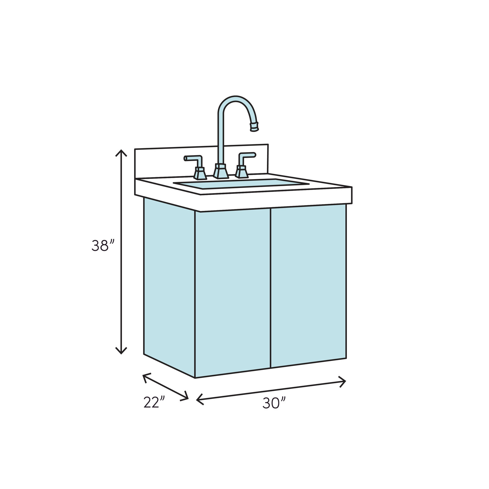 Templeton 30" Vanity Top Console Sink, Matte Black