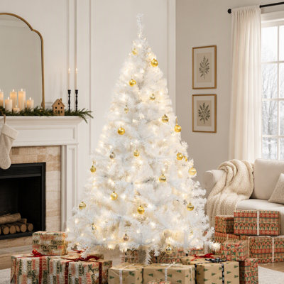 Sapin de Noël artificiel Douglas de 1,80 m préilluminé avec lumières DEL blanc chaud et extrémités de branches réalistes
