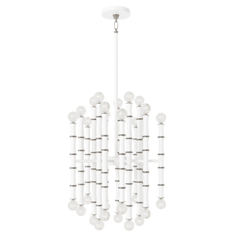 Kane 30 - Light Chandelier, Pumpkin/Polished Nickel