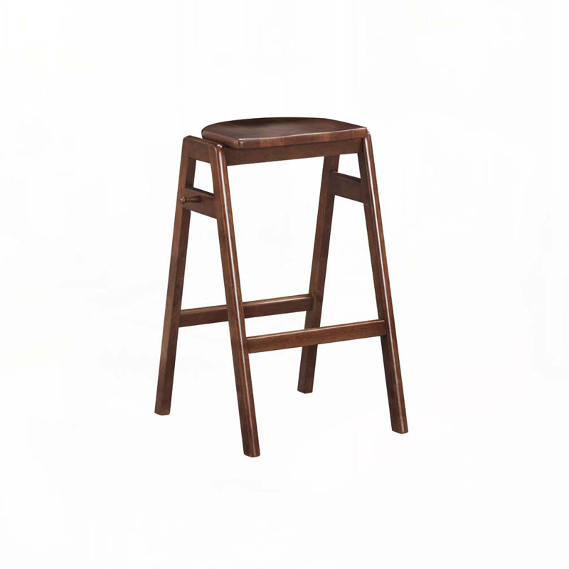 Stackable Wood Bar Stools Set with Footrest