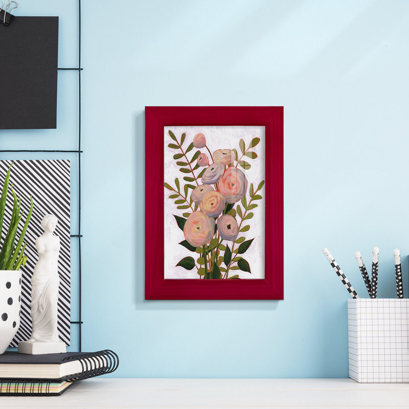 Flower Burst I, reproduction d'art sur papier, Rouge, H 6 po x l 4 po x P 1 po
