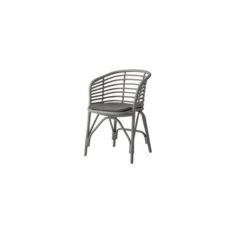Blend Patio Dining Armchair with Cushion, Black, Light Gray