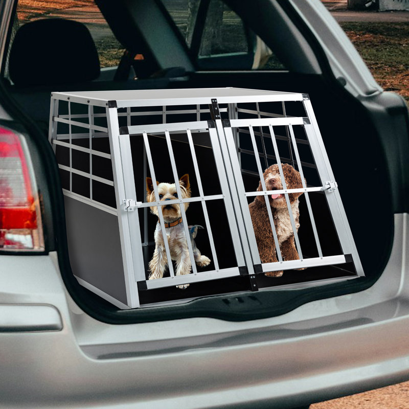 Caisse de voyage double en aluminium pour animaux