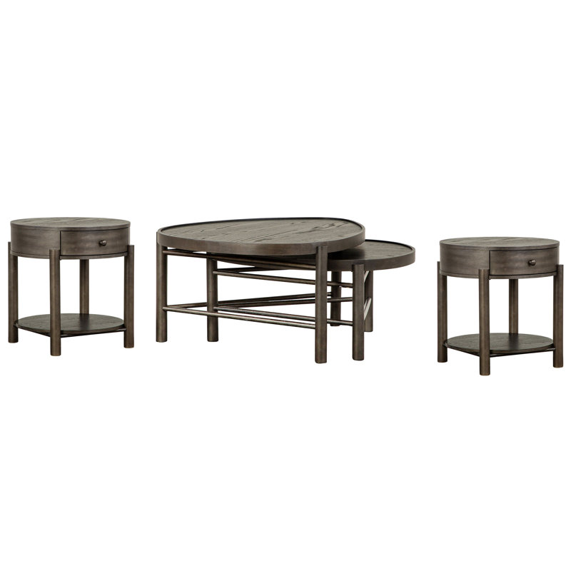 Table de bout avec 2 tables de bout Scottville, 4 pièces: 2 tables basses, 2 tables de bout