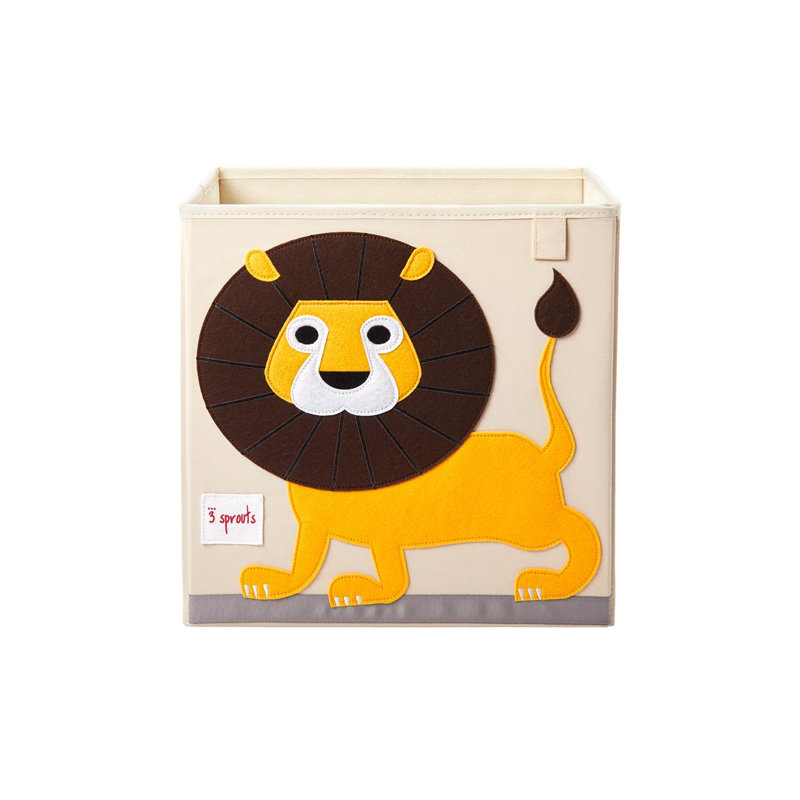 3 Sprouts - Toy Storage Cube for Baby and Kids - Lion