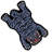 Midnight Blue Traditional Tattoo Tiger Accent Rug