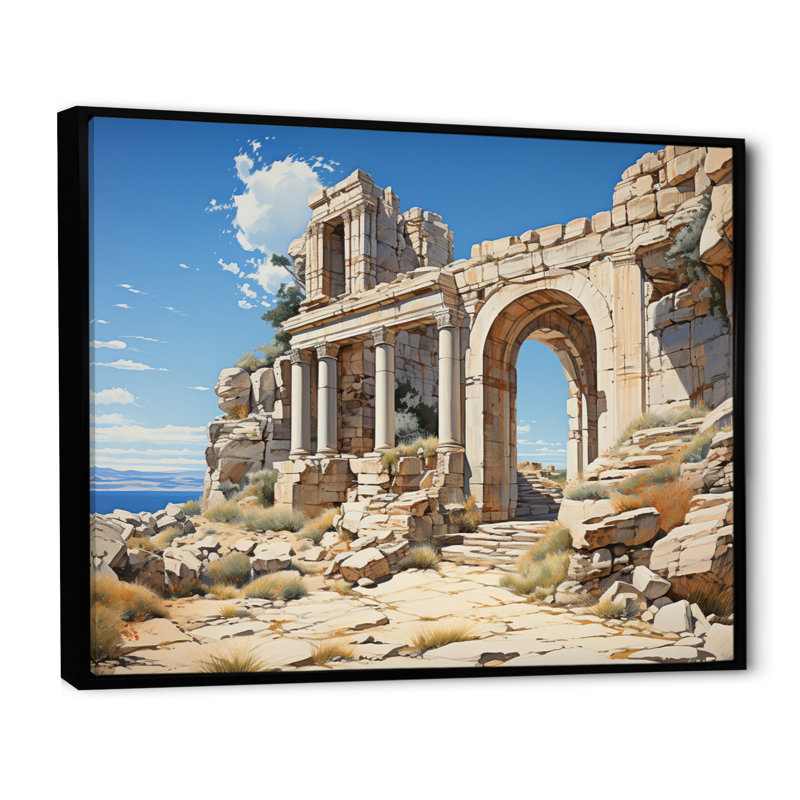 " Greece Eternal Delos I ", Cadre flottant noir, H 30 po x l 40 po