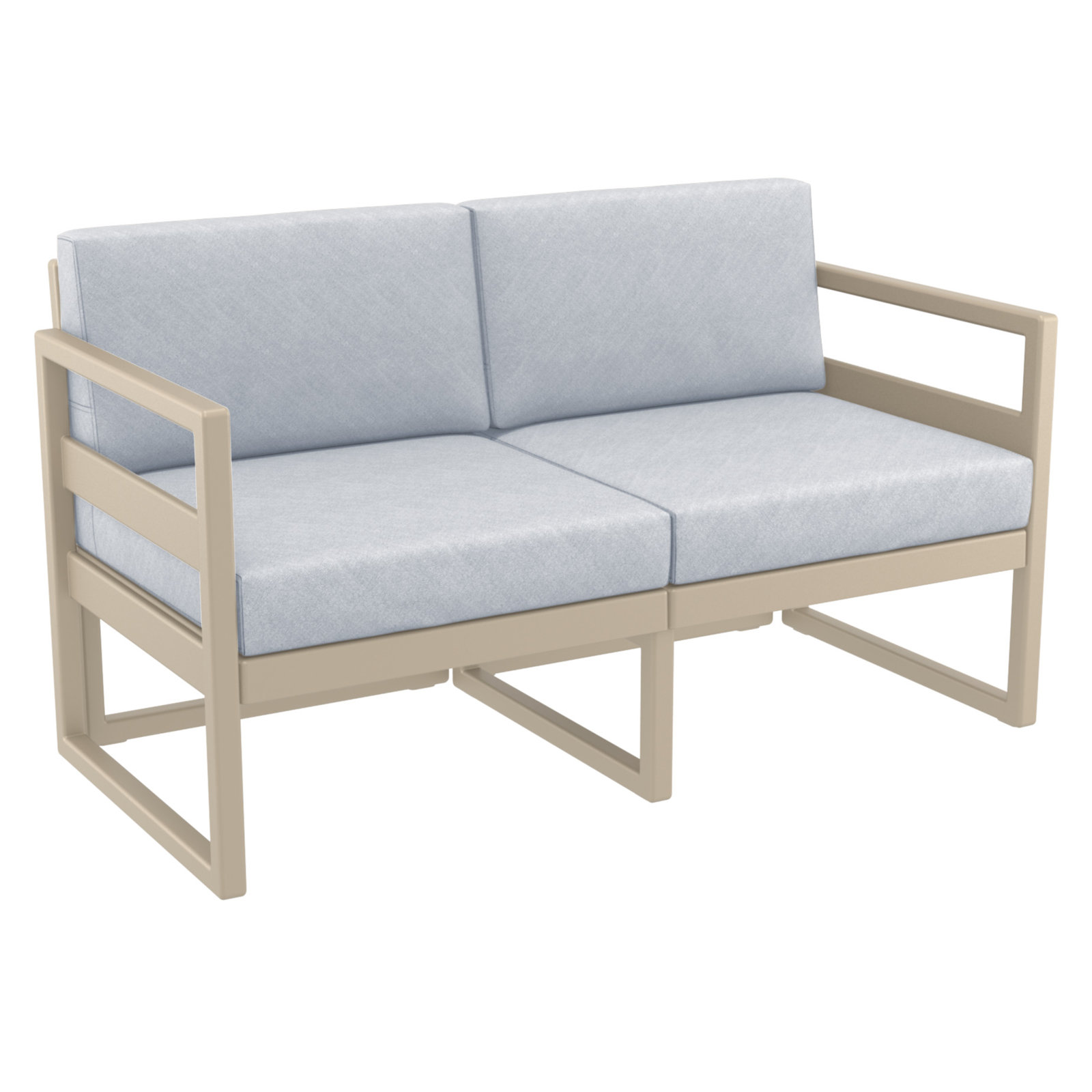 Lane 58'' Wide Straight Loveseat with Cushions, Taupe, Canvas Granite Sunbrella® Canvas