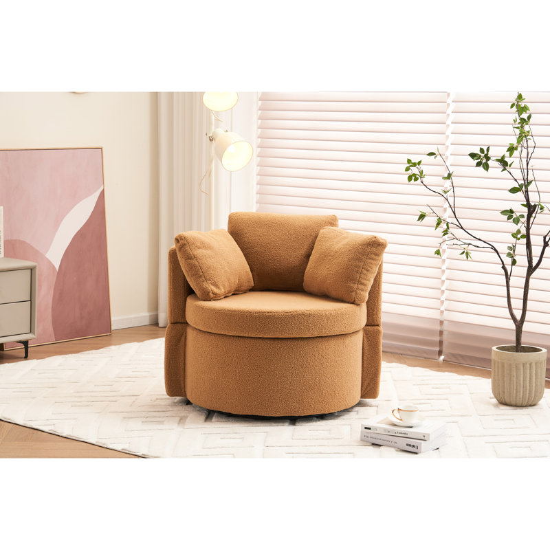 Chaise pivotante en tissu kaki 360 avec rangement pour les espaces de détente Base ergonomique et rotative, Kaki