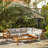 Collinward 5 - Person Seating Group with Cushions and Cream LED Parasol