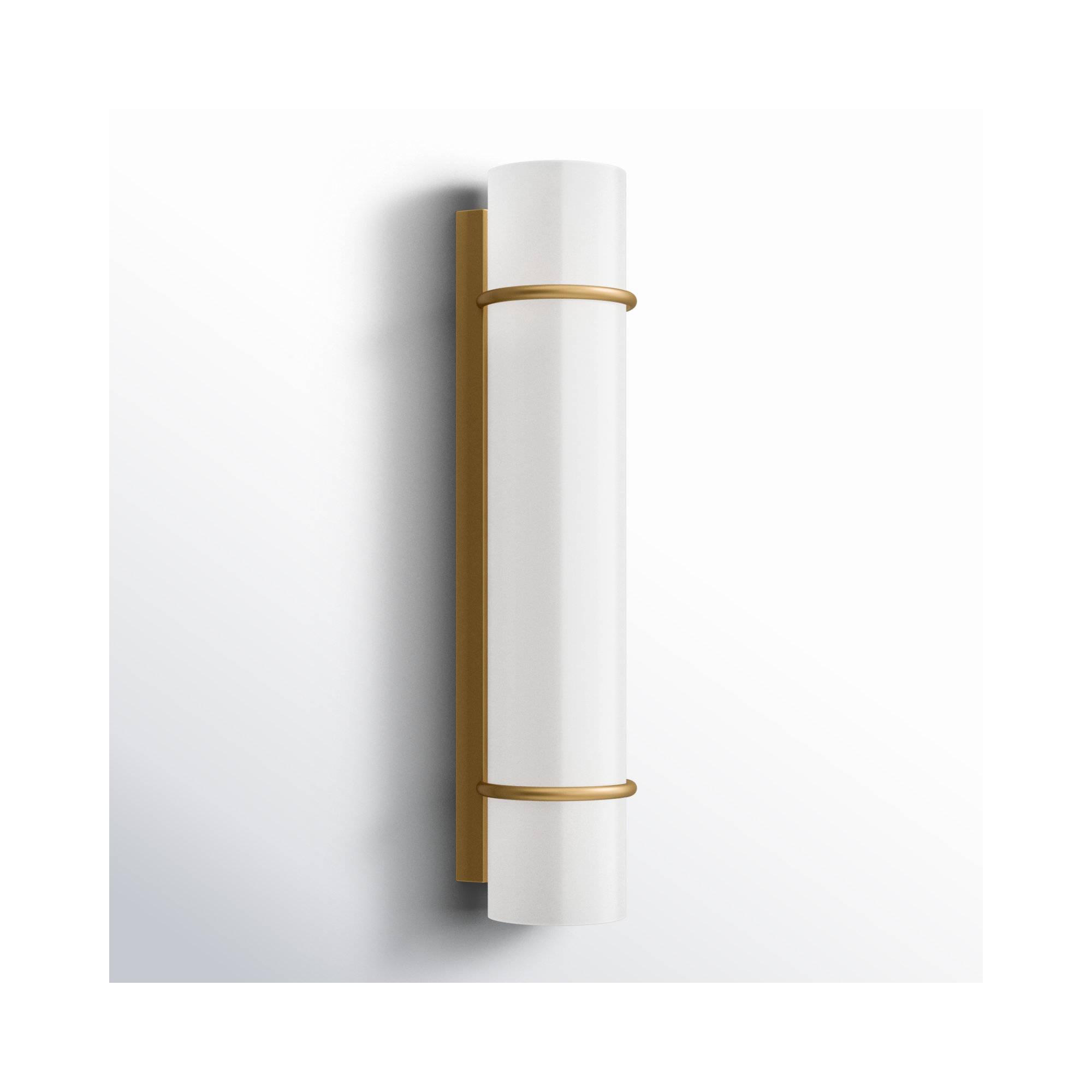 Romaine Single Transparent Dimmable LED Vanity Light, Brushed Brass