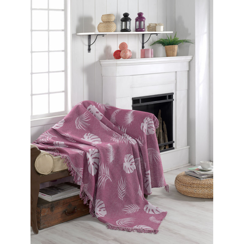 Jeté en coton Millay, Mauve