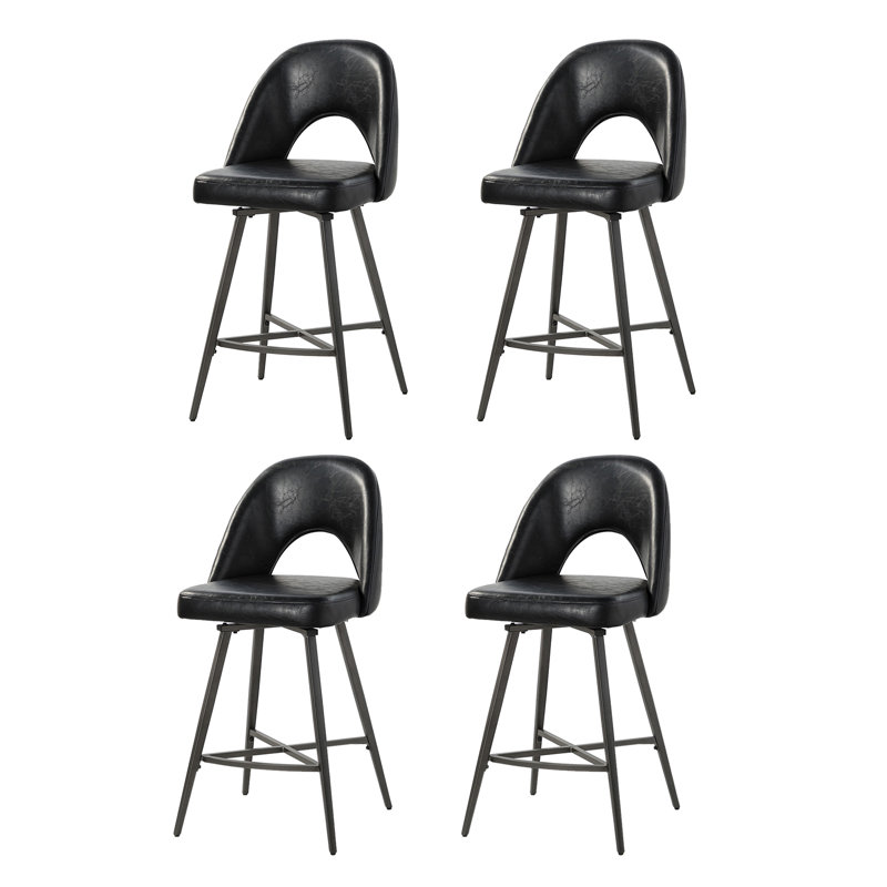 Tabouret de comptoir pivotant 26 po Elurd, Noir