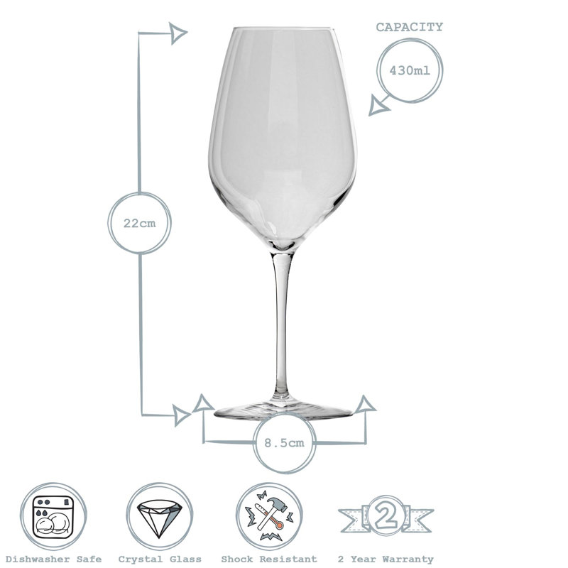 Inalto Tre Sensi Red Wine Glasses, 6, 430ml