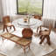 Ikerne Round Dining Table With Lazy Susan Vase-Shaped Solid Wood Pedestal-1378389469-1378389468