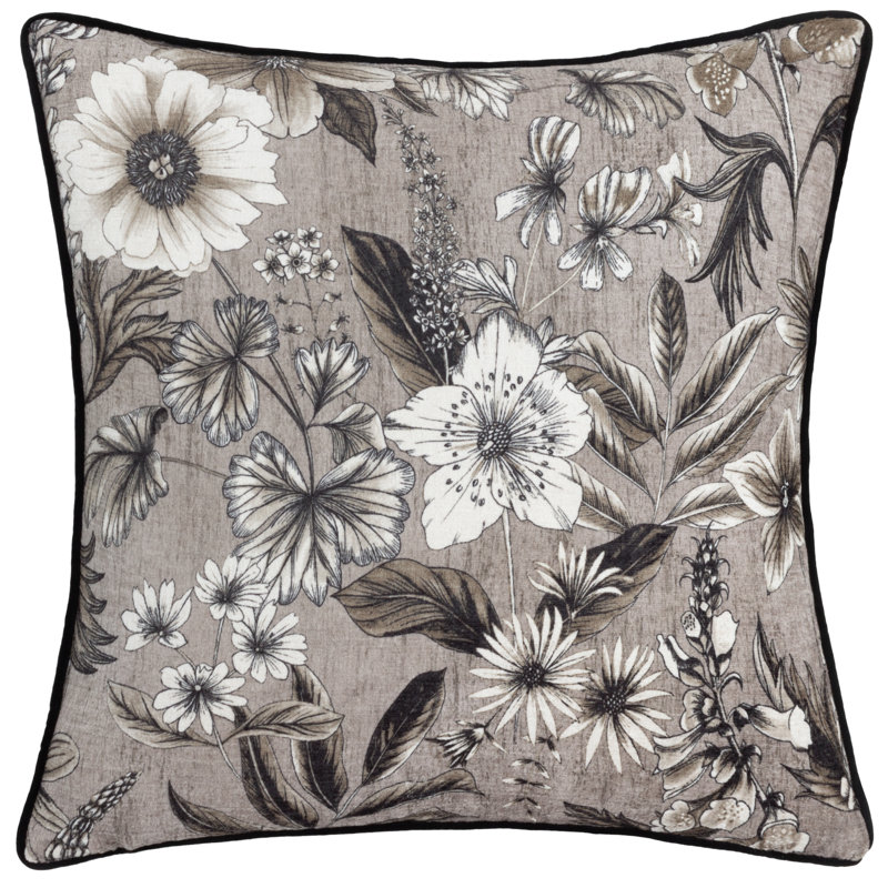 Harlington Botany Floral Square Cushion Cover, Brown