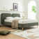 Upholstered platform bed with backrest