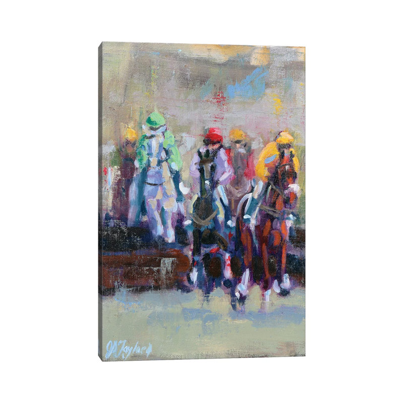 «The final Jump» par Jennifer Stottle Taylor - peinture sur toile tendue, H 12 po x l 8 po x P 0,75 po