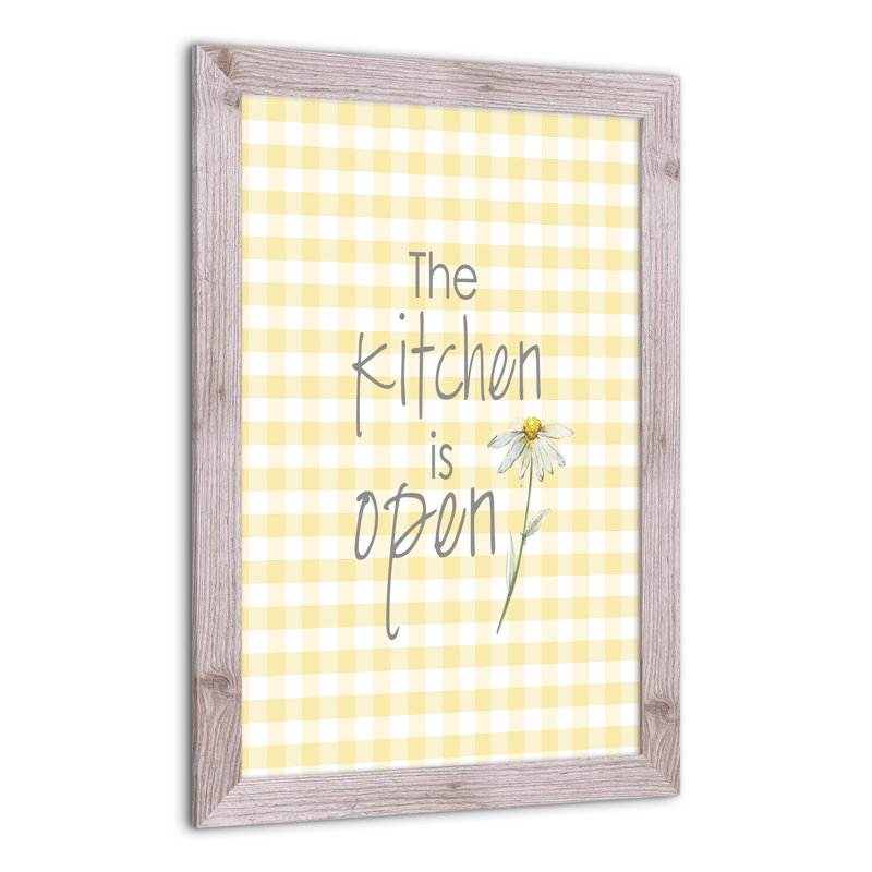 «Kitchen Is Open», reproduction encadrée, H 30 po x l 20 po x P 0,75 po