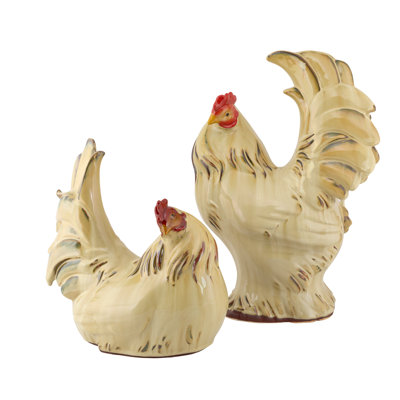Ensemble de figurine 2 pièces perché poulets