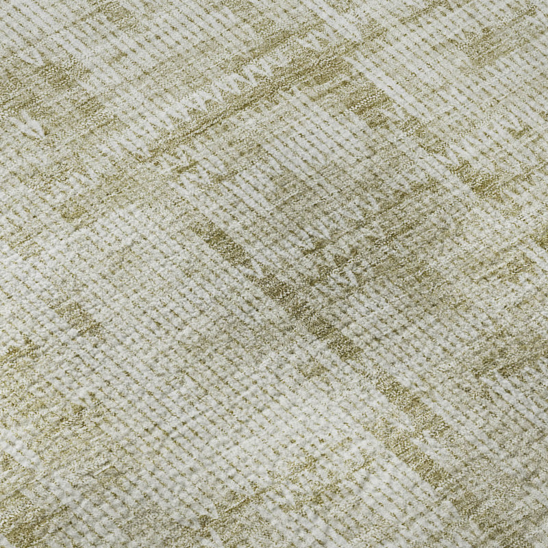Premium Machine Washable Mayfield AMF2130 Striped Rug, 2'3" x 7'6" Runner, Beige