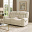 Reo Double Manual Reclining Loveseat With Console, Beige Chenille