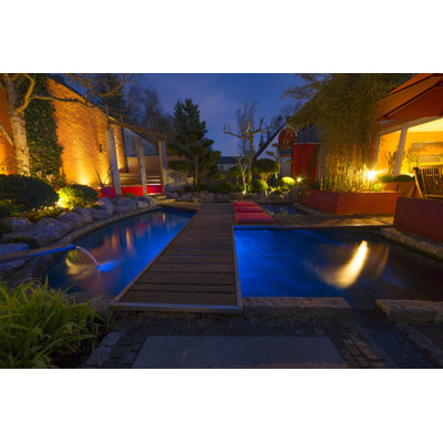 Private Garden At Night - Wrapped Canvas Print
