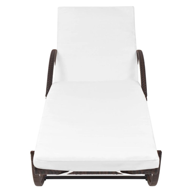 Volkman 77.2" Long Single chaise with Cushions, Brown