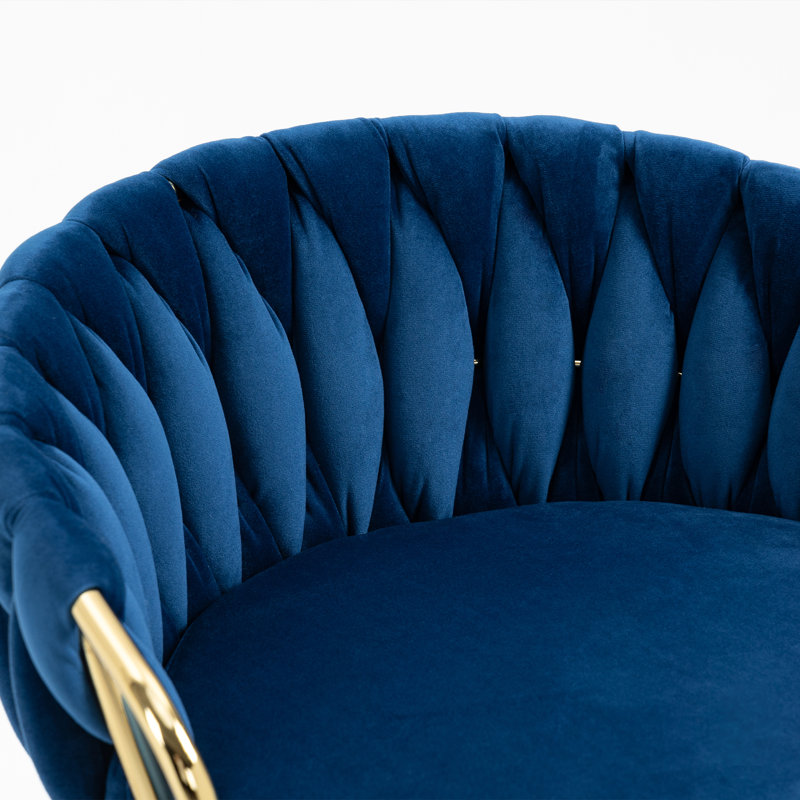 Christal Cerelly Height Adjustable Swivel Bar Stool, Navy Blue