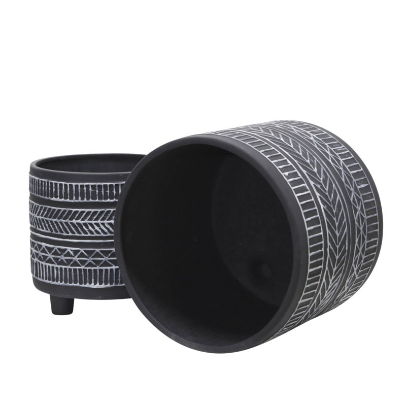 S / 2 POT DE FLEURS 6/8 ", NOIR