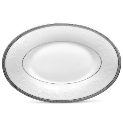 Noritake Regina Platinum Butter Dish, 8"
