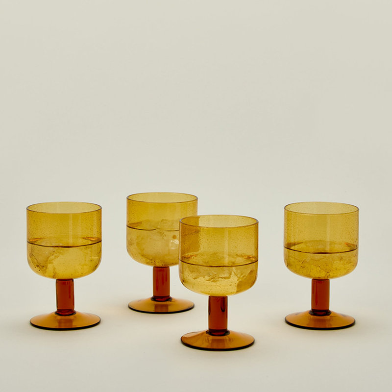 Simple Wine Glass, Amber
