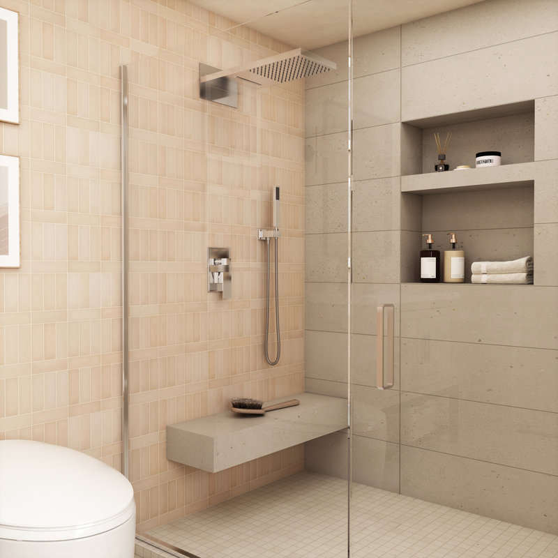 Rainier 22" Rainfall Complete Shower System with with Rainfall & Waterfall Spray, Handheld and Rough-in Valve Included