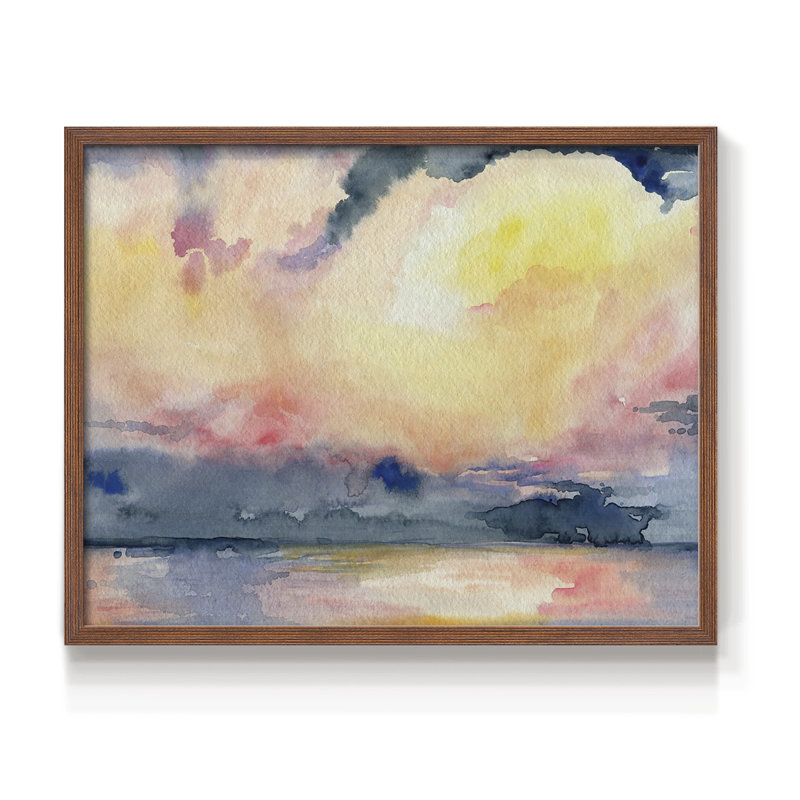 Prism Seascape III -Framed Print - Restickable, Walnut, 16" H x 20" W
