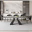 94.5”  Extendable Dining Table Set With Rectangular Sintered Stone Top And 8 Faux Leather Chairs-116788523-124911245