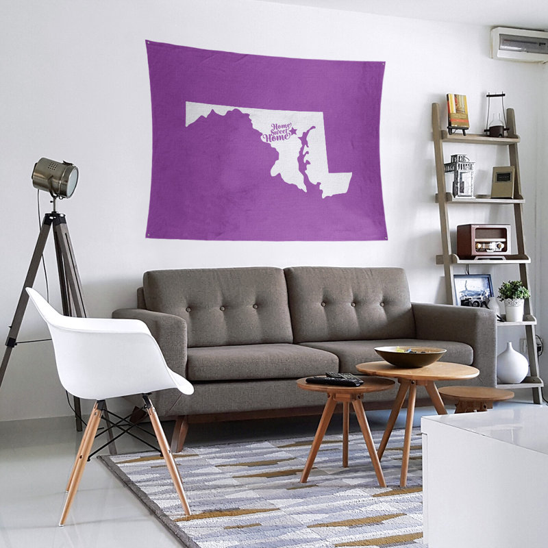 Tapisserie Home Sweet Baltimore, H 27,5 po x l 37,5 po, Violet