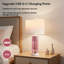 Ensemble de 2 lampes de table modernes en cristal avec veilleuse et deux ports USB A + C, lampes de chevet pour chambre à coucher ou salon avec abat-jour tambour blanc, comprenant des ampoules DEL
