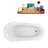 59" Streamline Clawfoot Soaking Acrylic Bathtub With Drain, Clawfeet, and Bamboo Tray-1149136332-1149136325