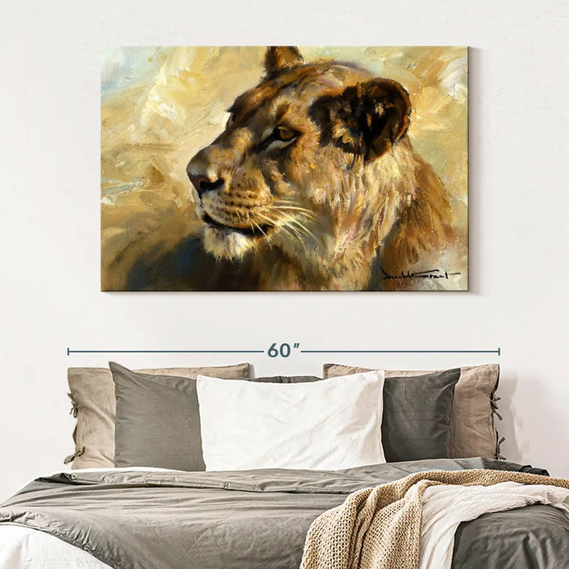 Étude de lionne, H 34 po x l 51 po