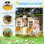 Waynoka Wooden Playhouse for Kids with Door for Ages 3-7 Years Natural