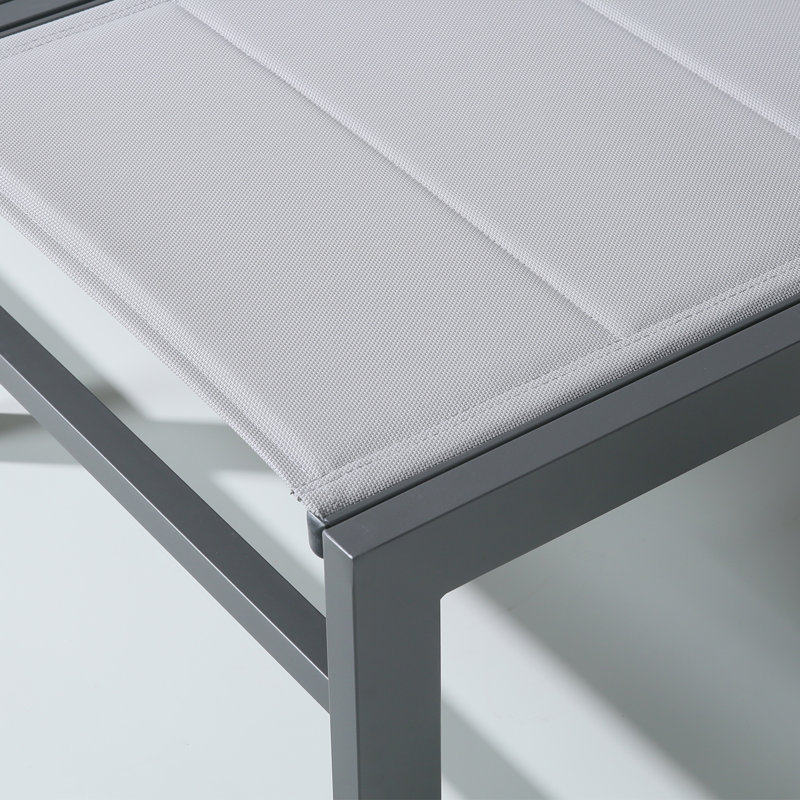 Ensemble de chaises longues inclinables 77,5 po Gerber, Cadre gris foncé / toile grise