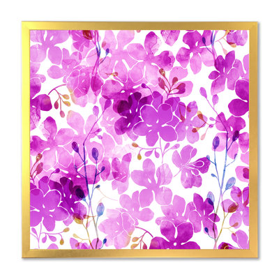 " Fuchia Lilacs and Branches " Watercolor Painting