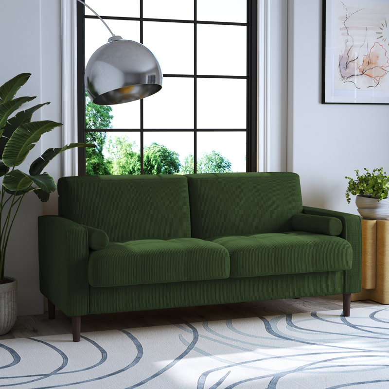 Yeimi 161.5Cm Square Arms Loveseat, Green