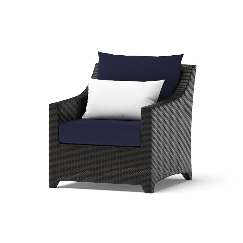 Deco 5 Piece Fire Pit Set with Cushions, Canvas Navy Sunbrella® Canvas