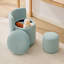 Petit fauteuil d'appoint rembourré avec coussin de dossier et repose-pieds, fauteuil de coiffeuse pivotant à 360 ° en velours-129226508